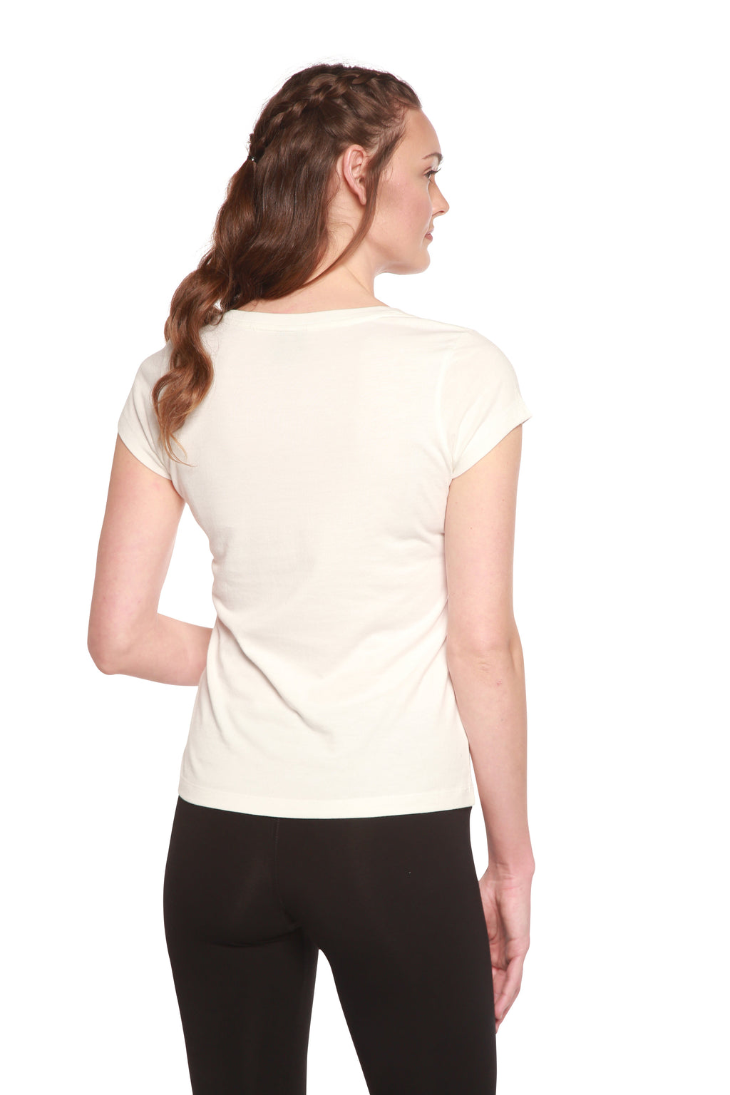 Women's Bamboo Viscose V-Neck Cap Sleeve T-Shirt
