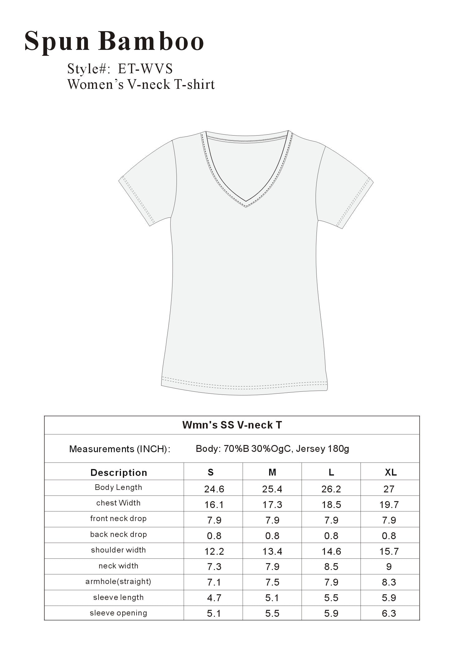 Women's Bamboo Viscose V-Neck Cap Sleeve T-Shirt