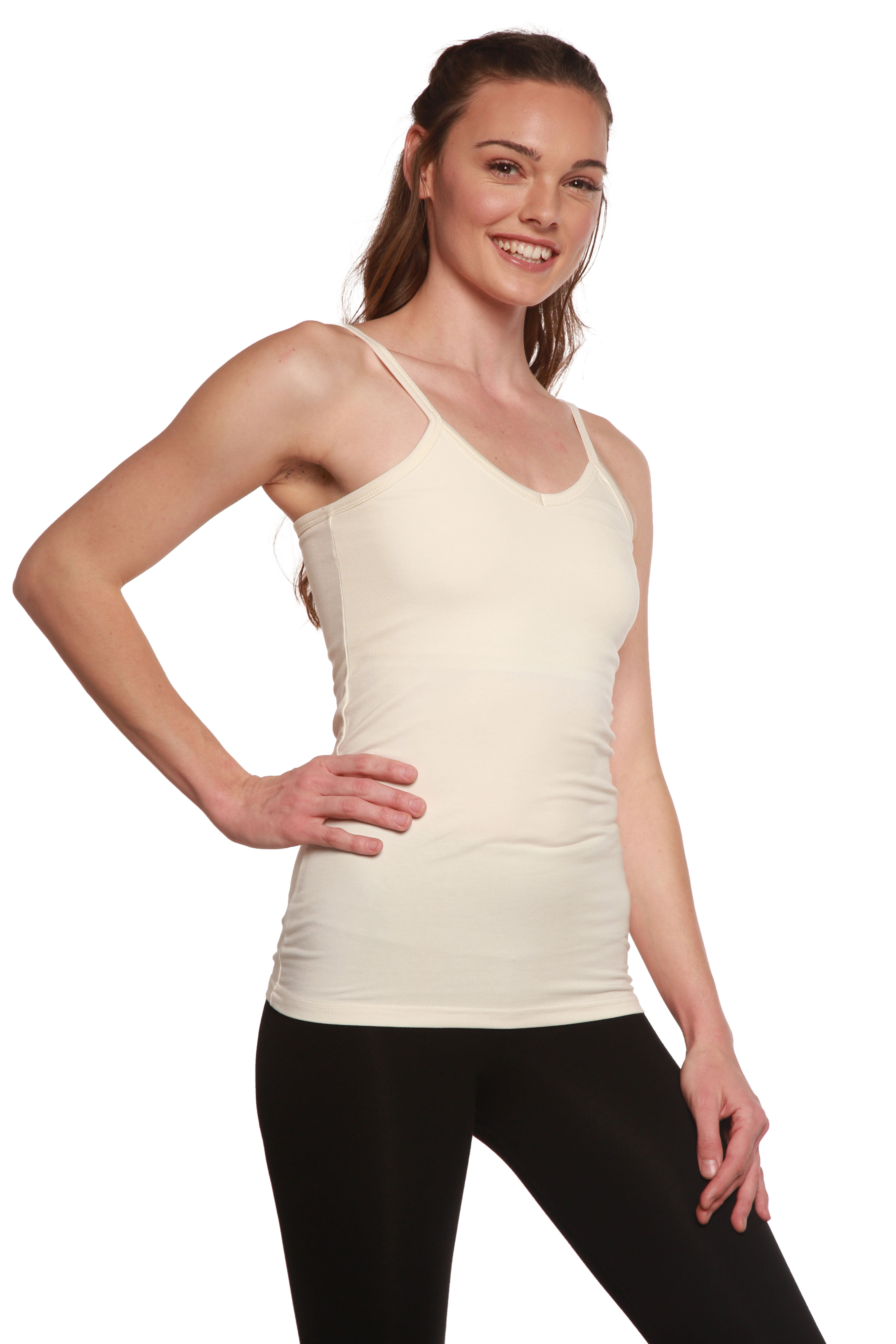 Women's Bamboo Cotton Camisole with Shelf Bra