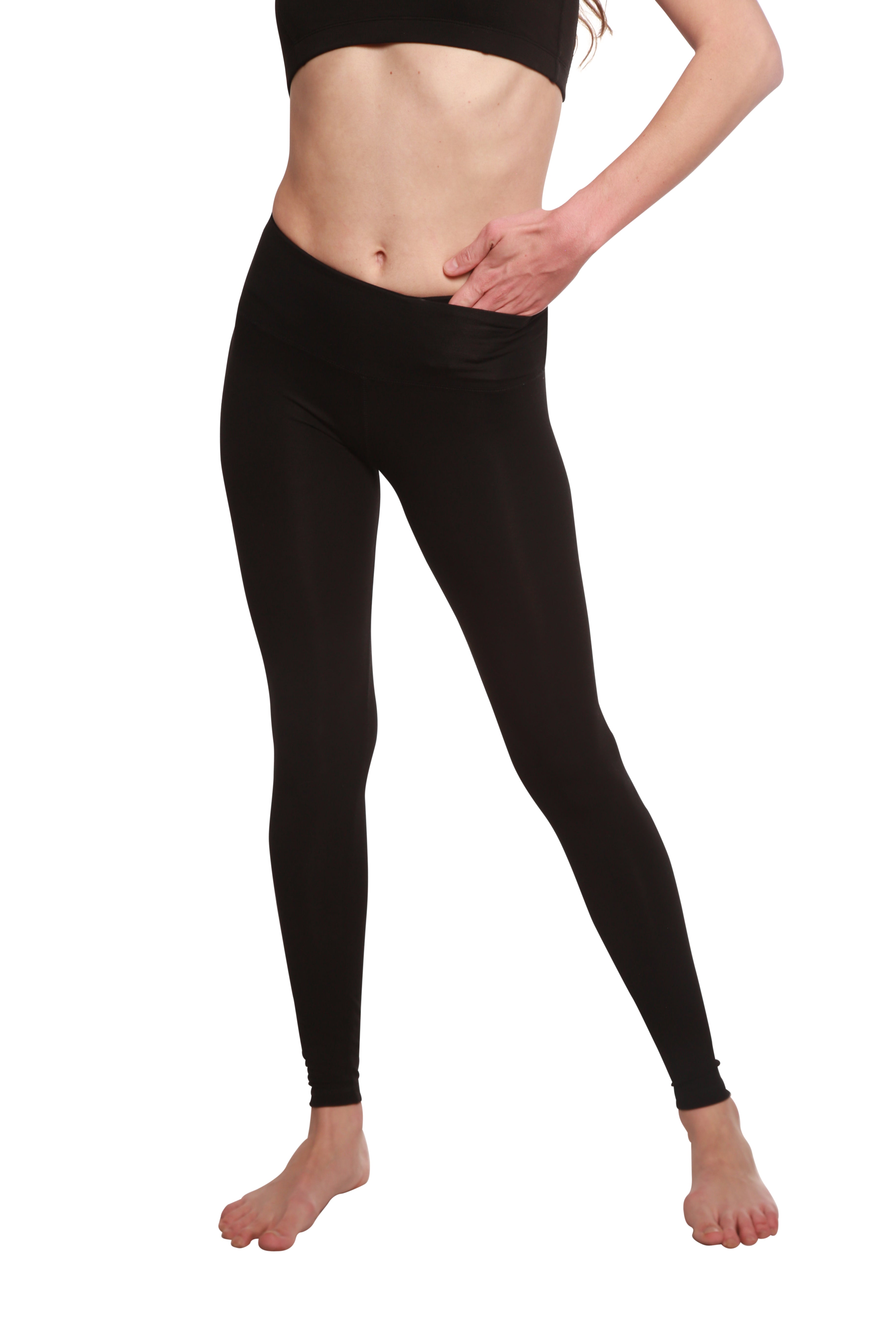 Women's Bamboo Cotton Full Length Leggings Black