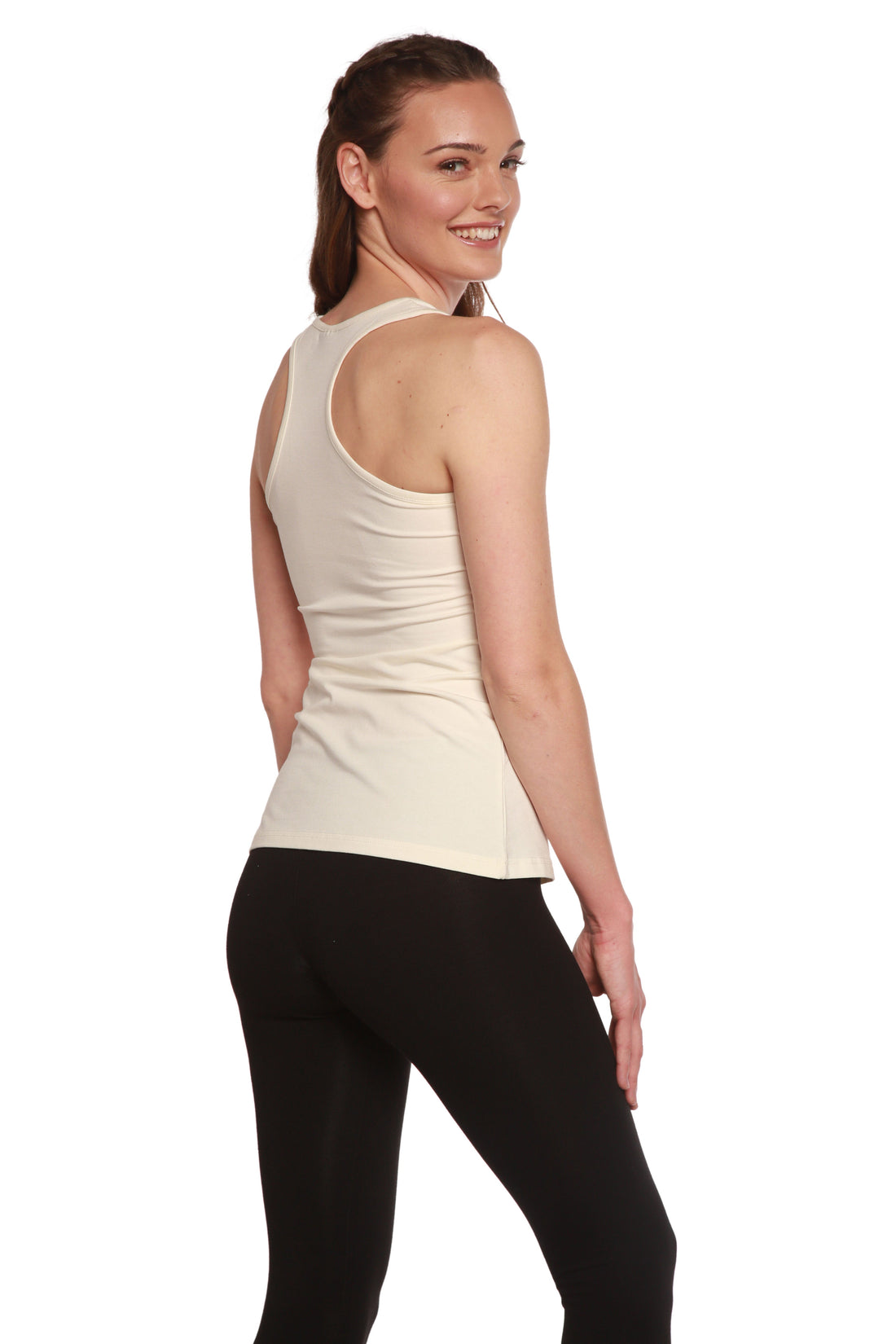 Women's Bamboo Cotton Racer Back Tank Top - Black & Red