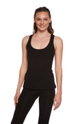 Women's Bamboo Cotton Racer Back Tank Top - Black & Red