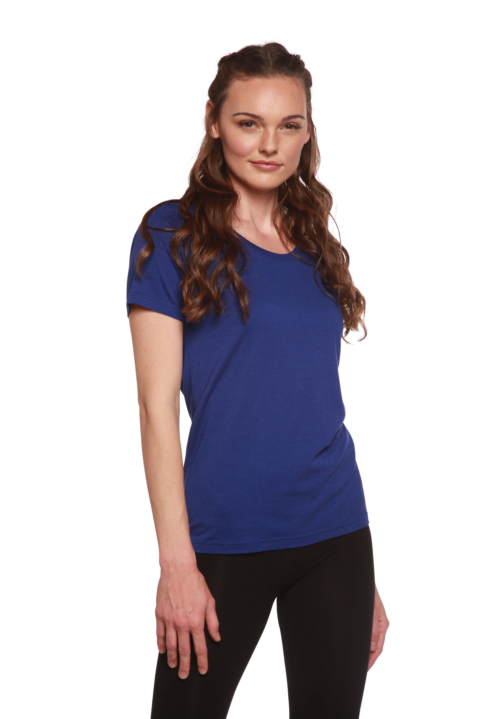 Women's Bamboo Cotton Scoop Neck T-Shirt Short Sleeve