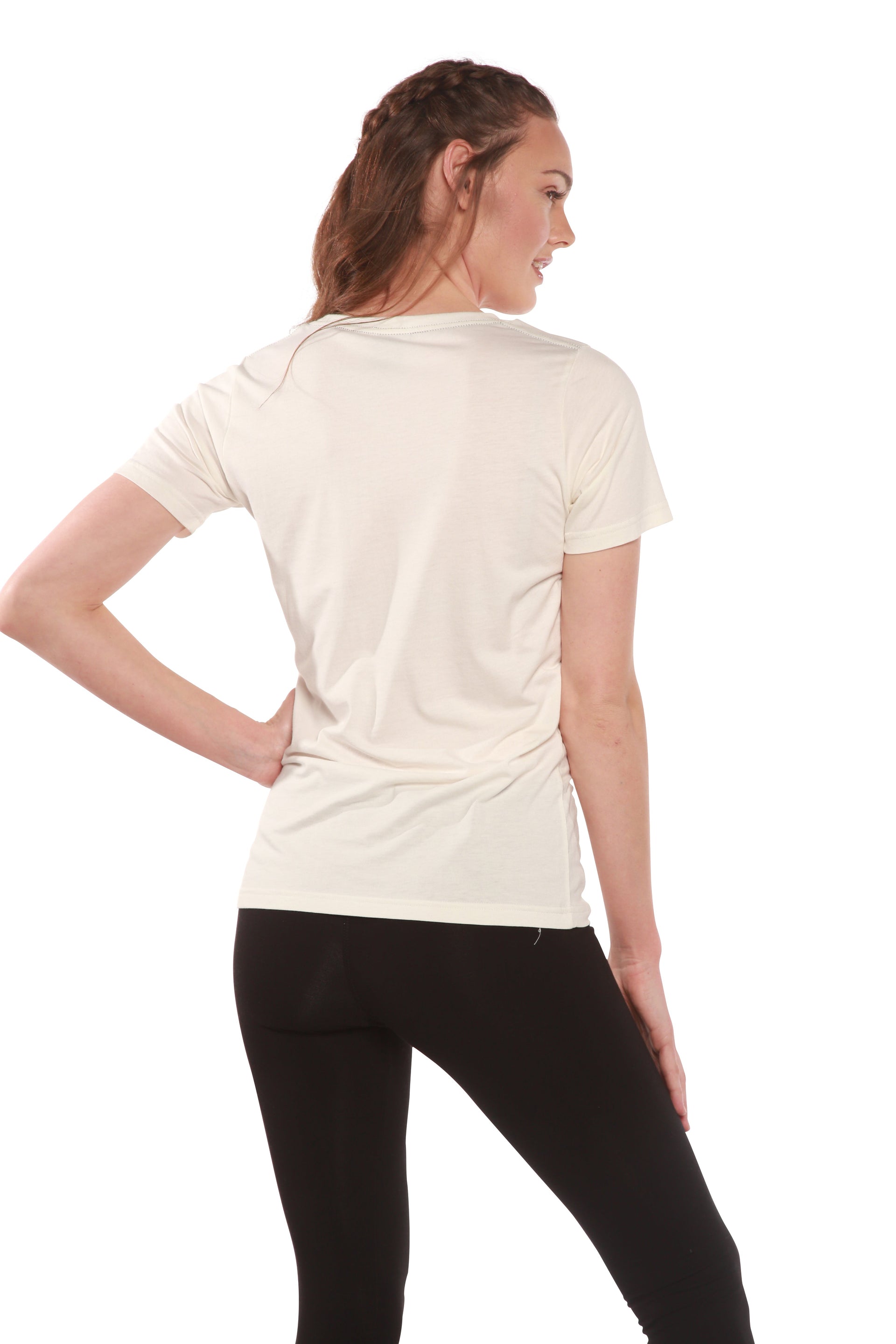 Women's Bamboo Cotton Scoop Neck T-Shirt Short Sleeve