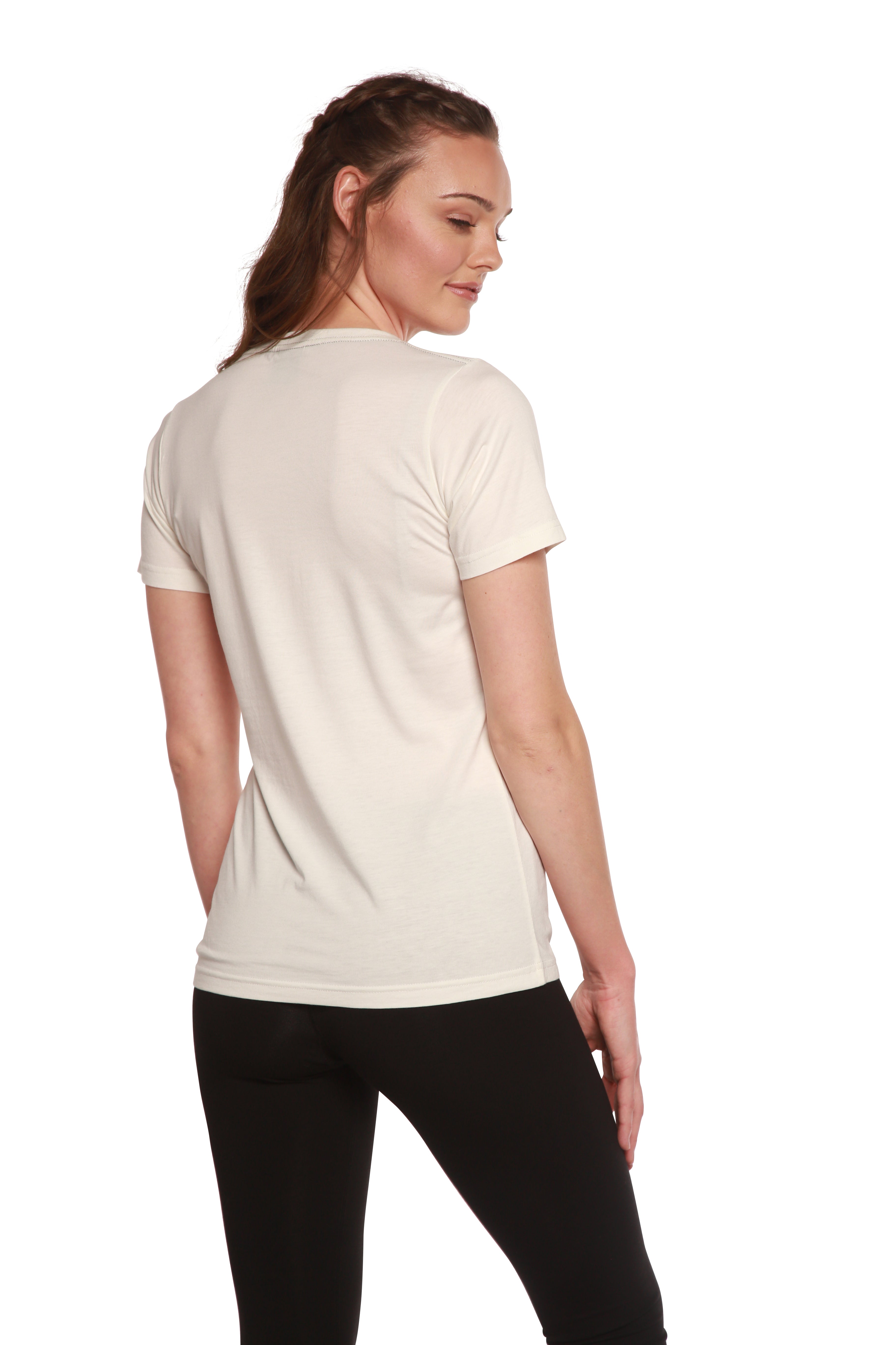 Women's Bamboo Cotton Scoop Neck T-Shirt Short Sleeve