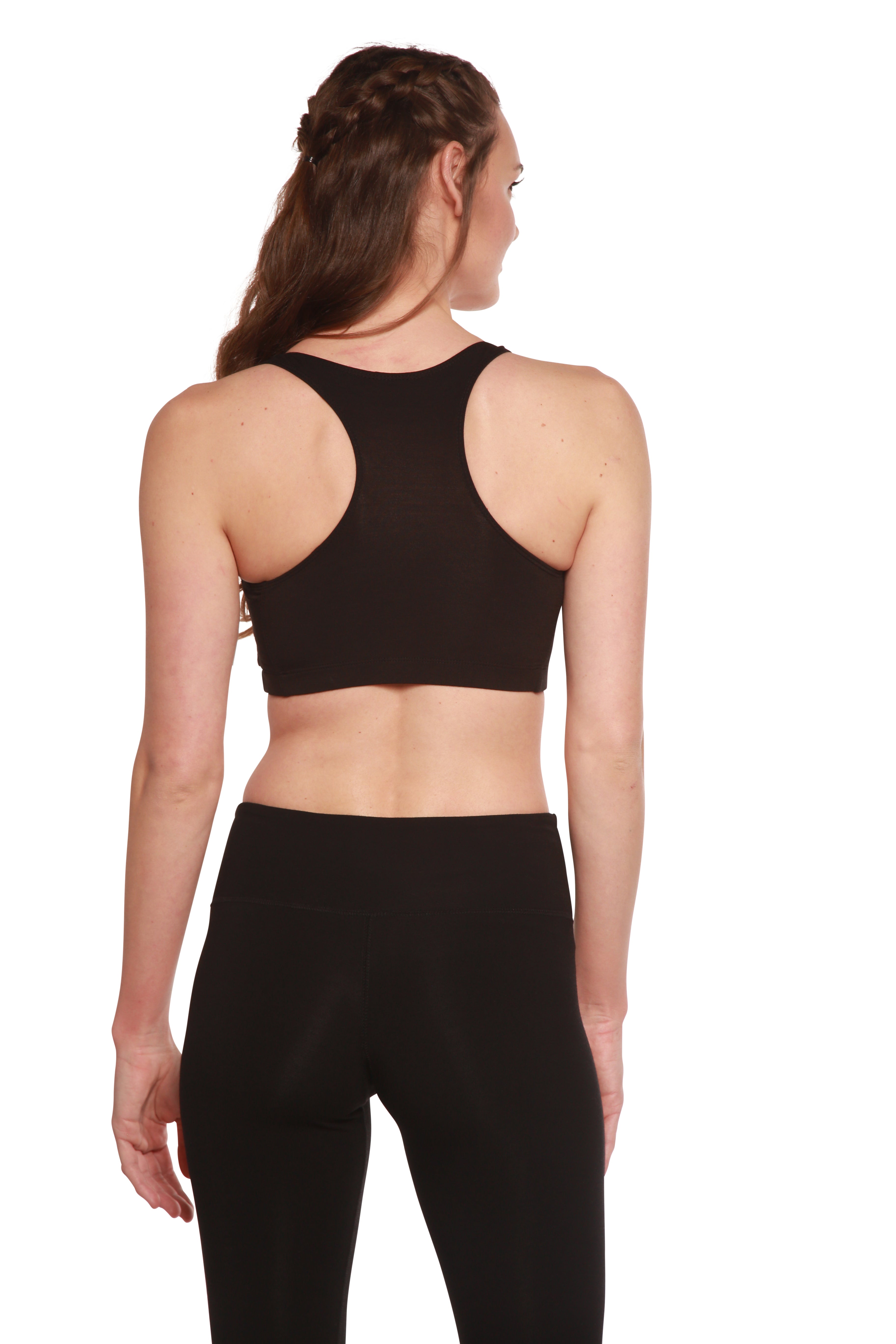 Women's Bamboo Padded Sports Bra - Black