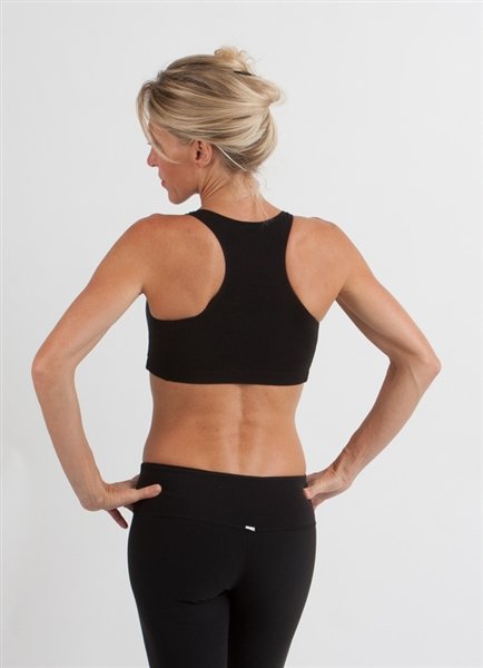 Women's Bamboo Padded Sports Bra - Black