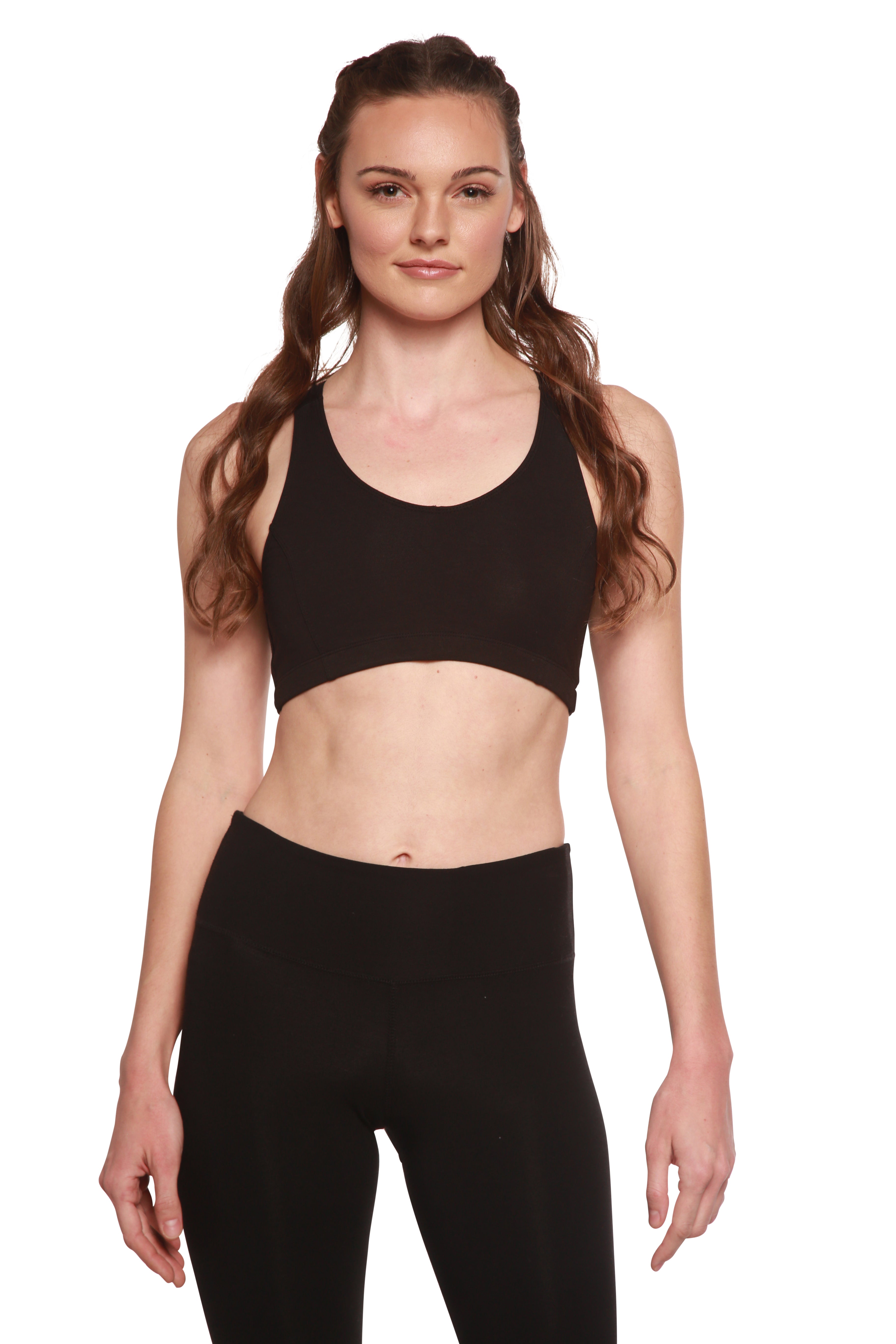 Women's Bamboo Padded Sports Bra - Black