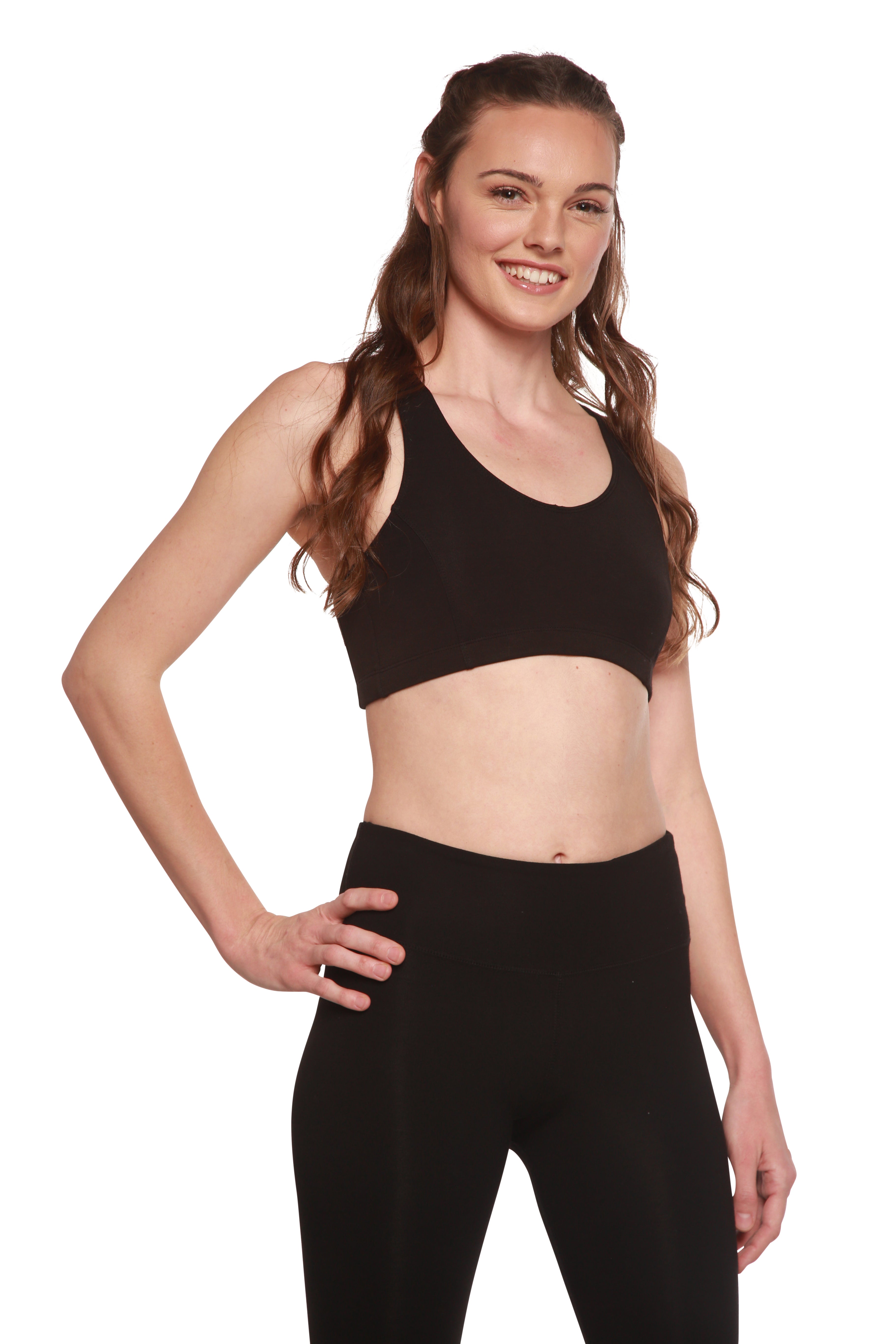 Women's Bamboo Padded Sports Bra - Black