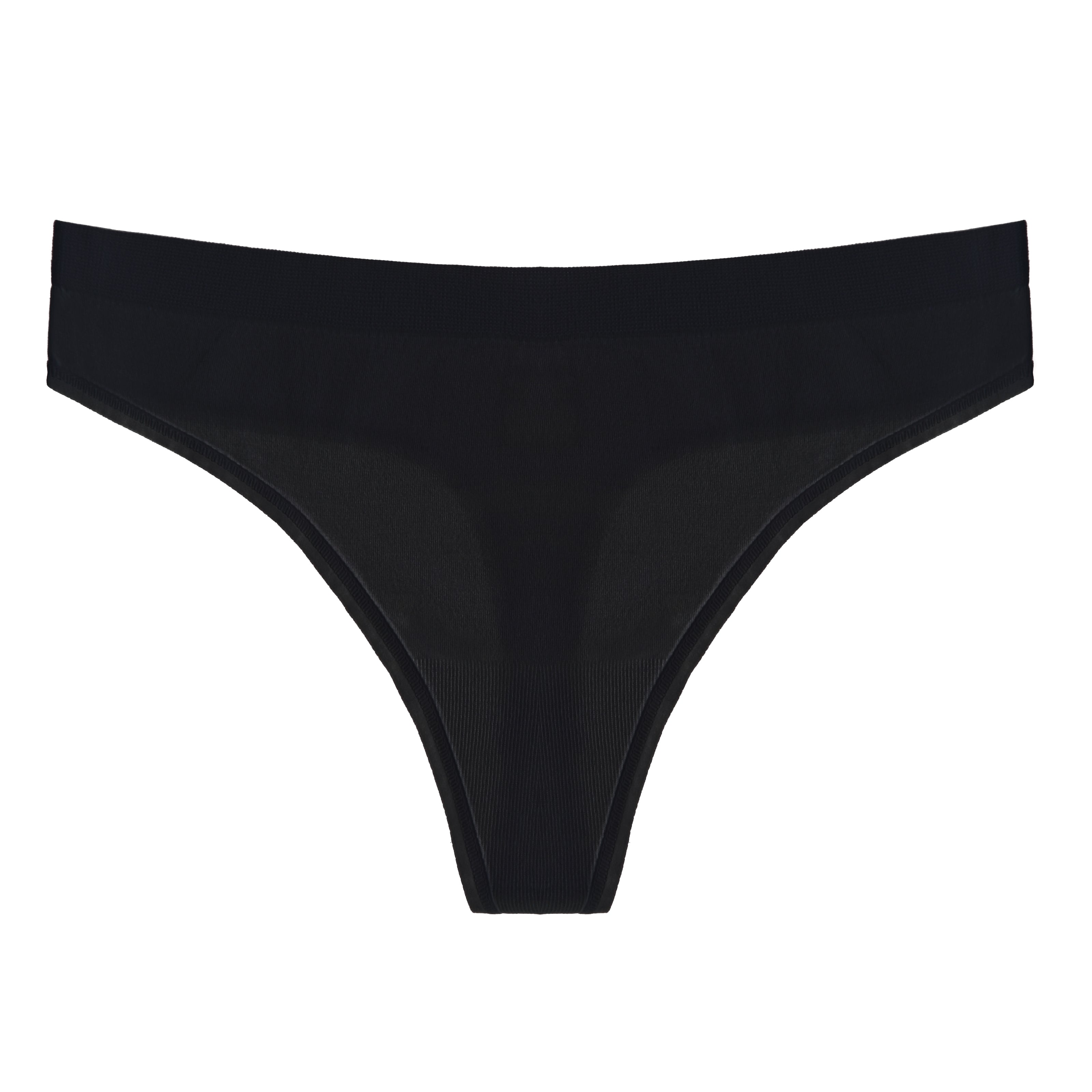 Women's Bamboo Cotton Thong Underwear - Black & White