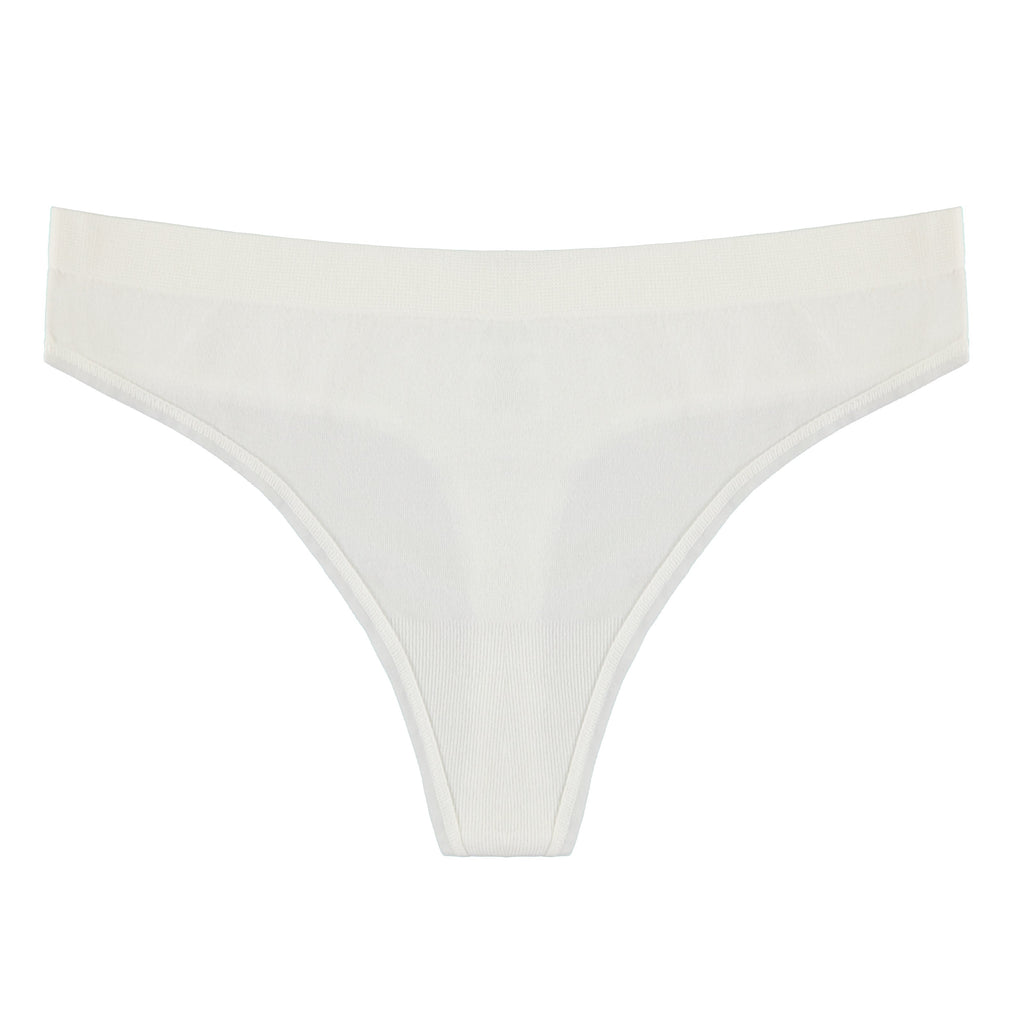 Women's Bamboo Cotton Thong Underwear - Black & White