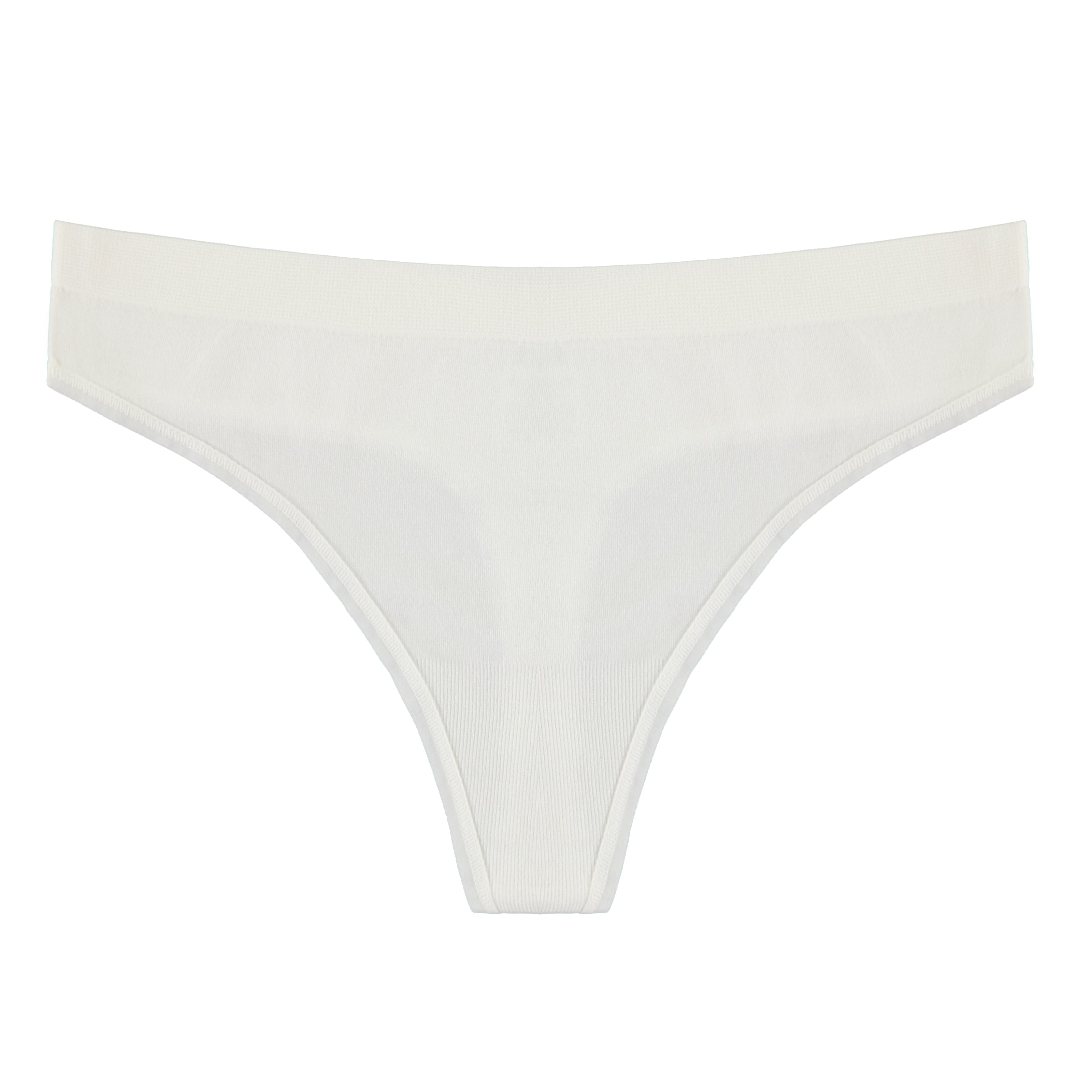 Women's Bamboo Cotton Thong Underwear - Black & White