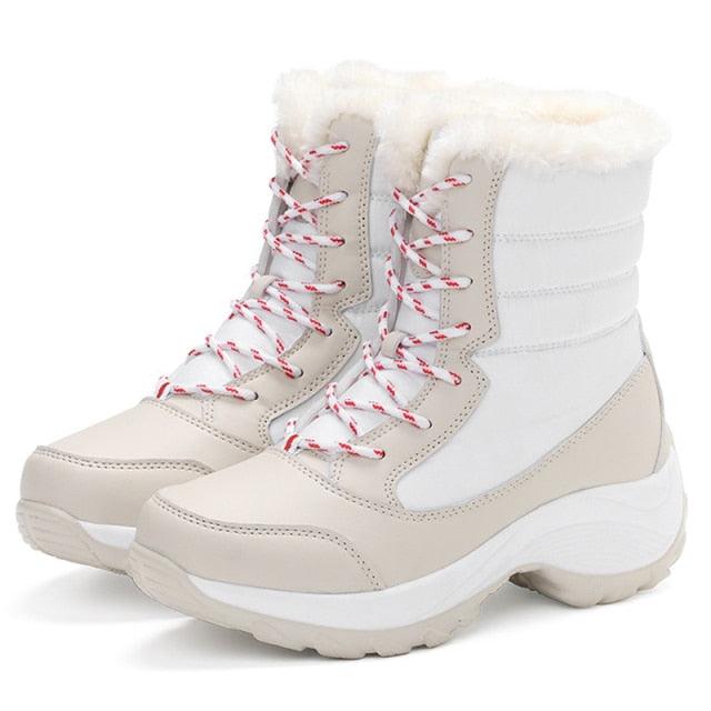 Women’s Waterproof Leather Winter Hiking Boots – Fur Lined Warm