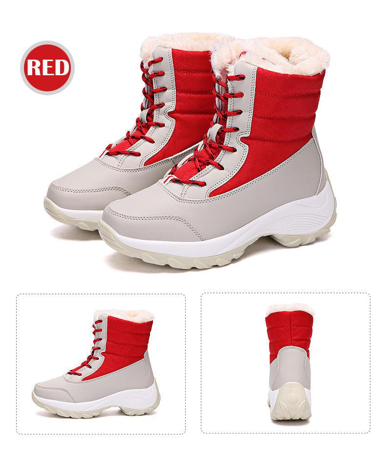 Women’s Waterproof Leather Winter Hiking Boots – Fur Lined Warm
