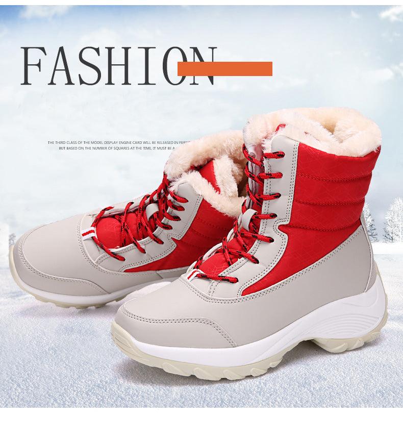 Women’s Waterproof Leather Winter Hiking Boots – Fur Lined Warm