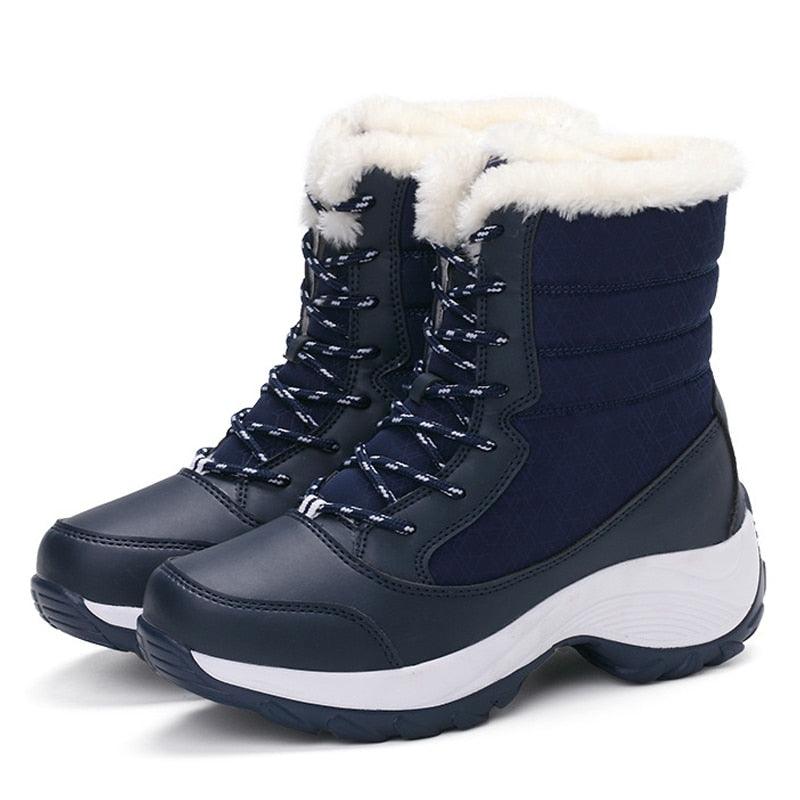 Women’s Waterproof Leather Winter Hiking Boots – Fur Lined Warm