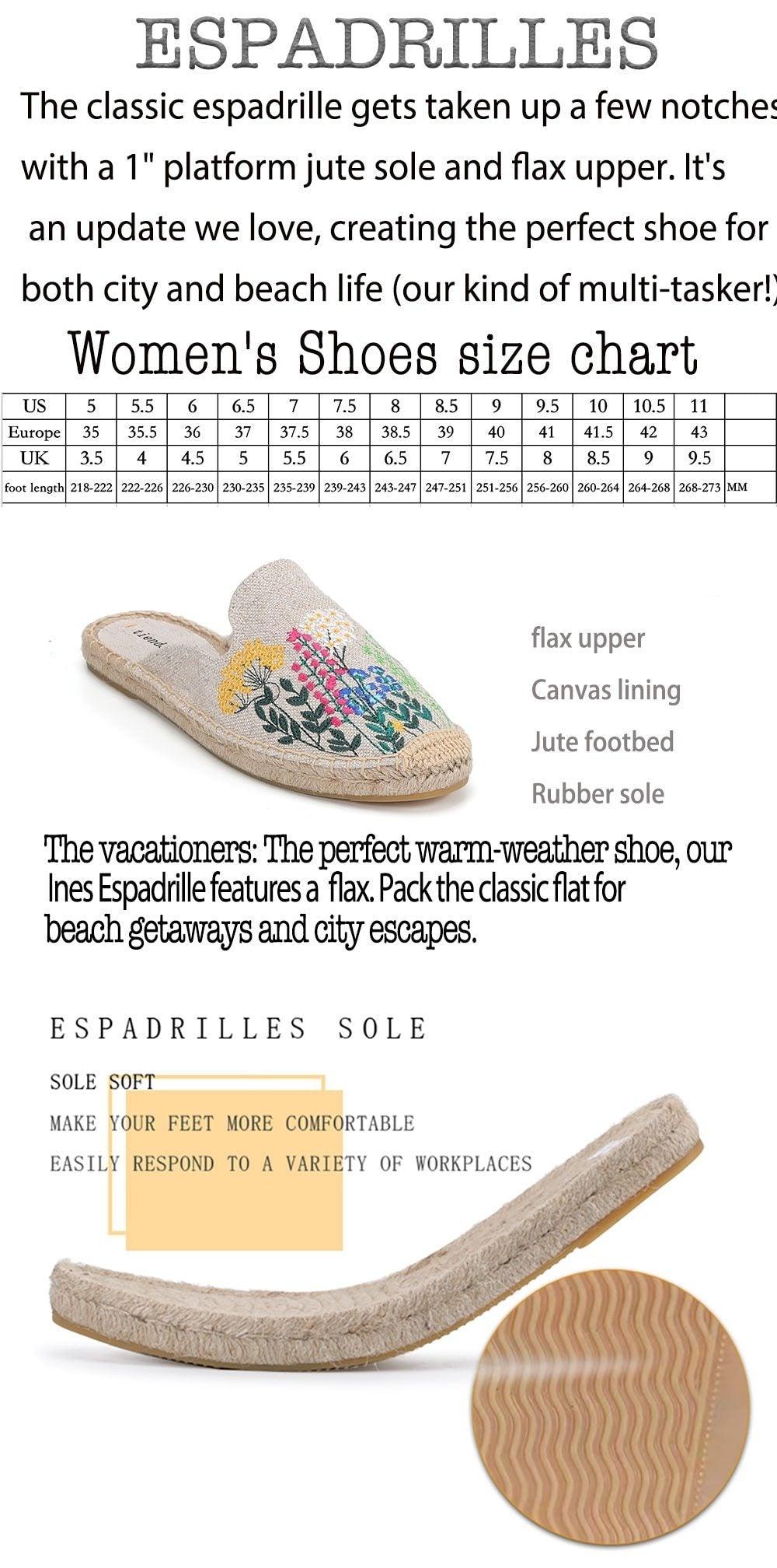 Women's Hemp Orthopedic Floral Slides Comfy Indoor Outdoor Slippers