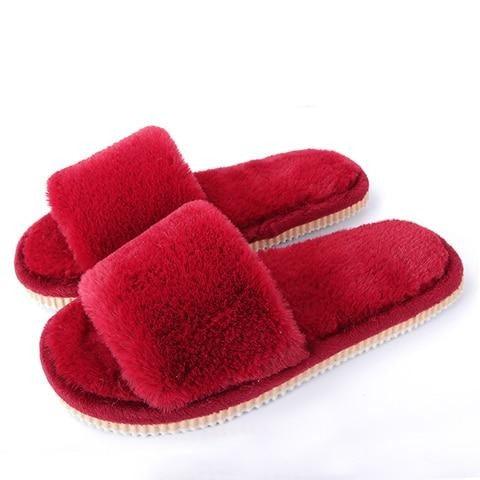 Women’s Plush Faux Fur Slippers with Memory Foam & Soft EVA Sole