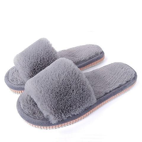 Women’s Plush Faux Fur Slippers with Memory Foam & Soft EVA Sole