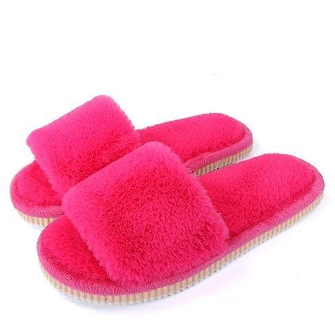 Women’s Plush Faux Fur Slippers with Memory Foam & Soft EVA Sole