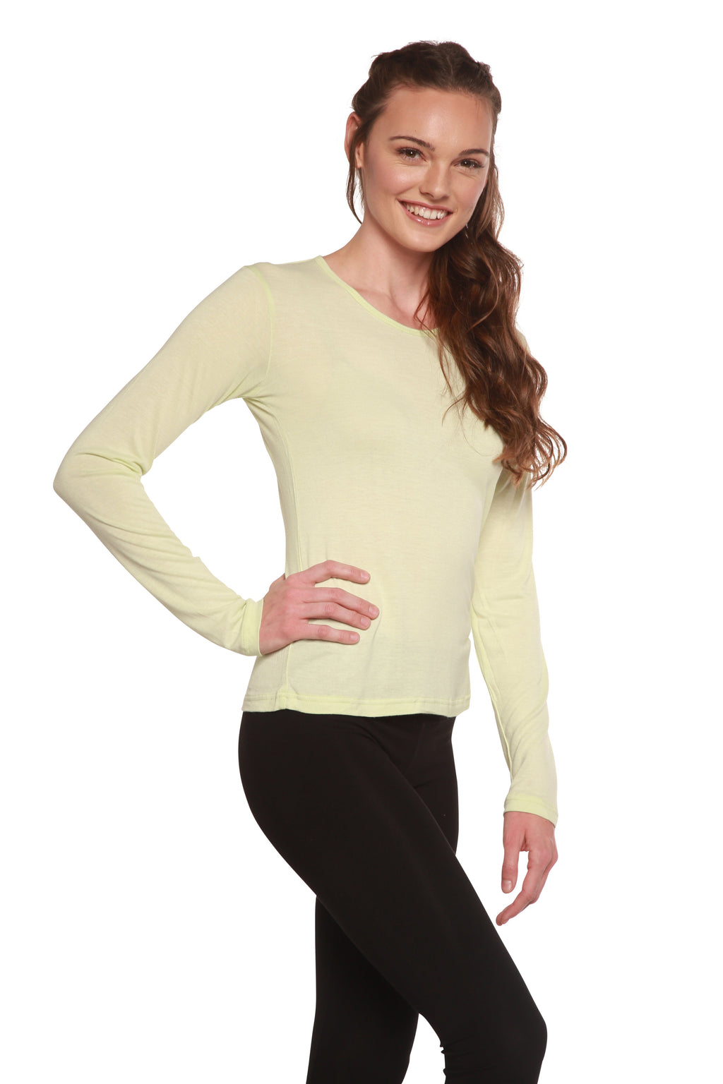 Clearance Women's Scoop Neck 100% Bamboo Viscose Long Sleeve Shirt