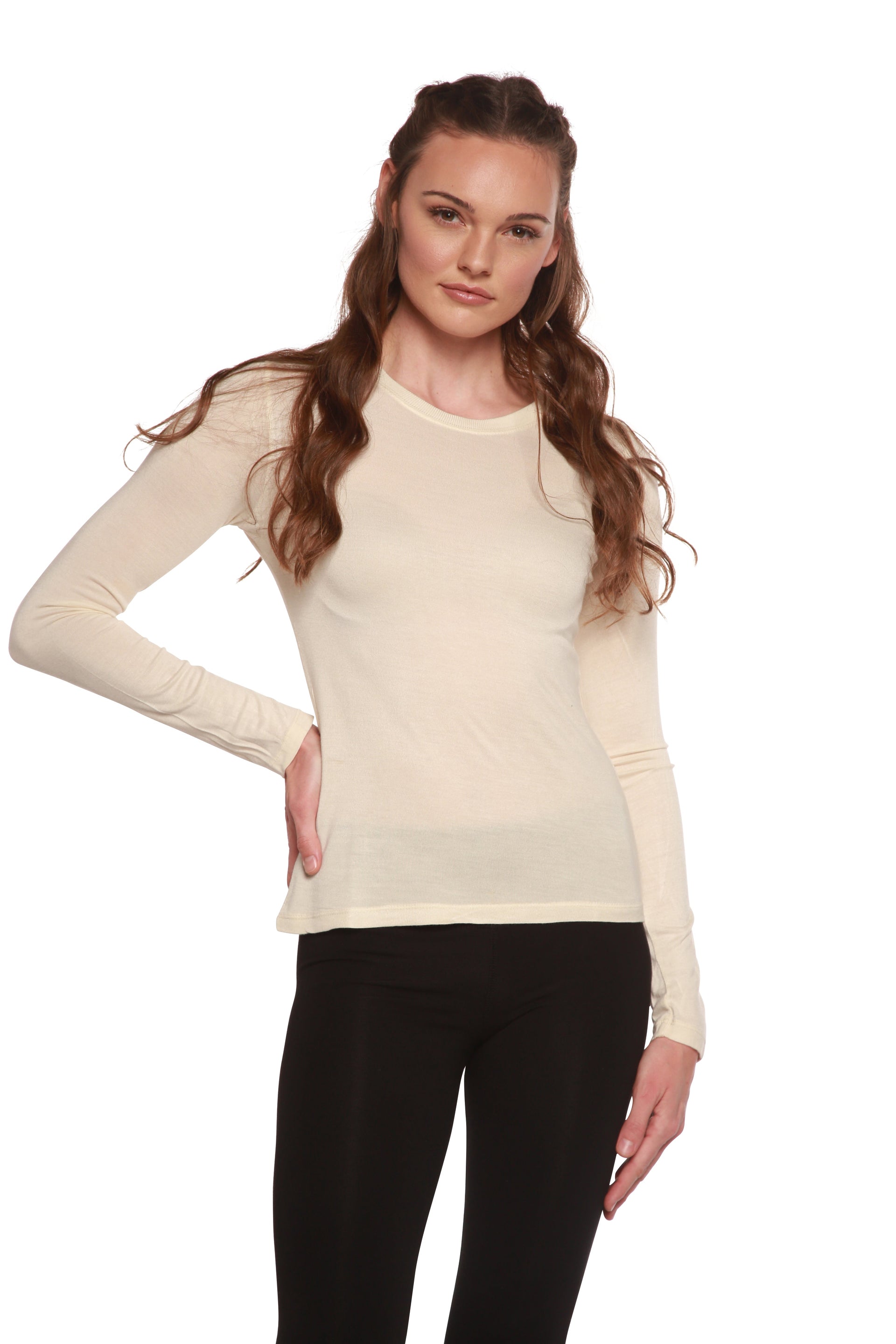 Women's Bamboo Viscose Long Sleeve Scoop Neck Shirt