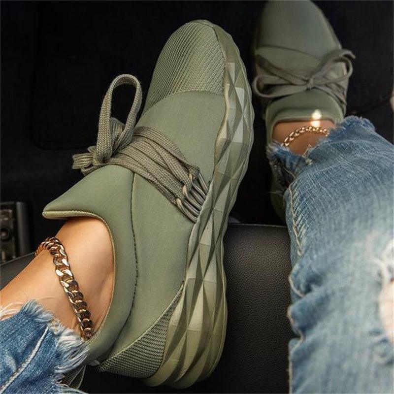 Women's Breathable Vulcanized Walking Sneakers - Lightweight Sport