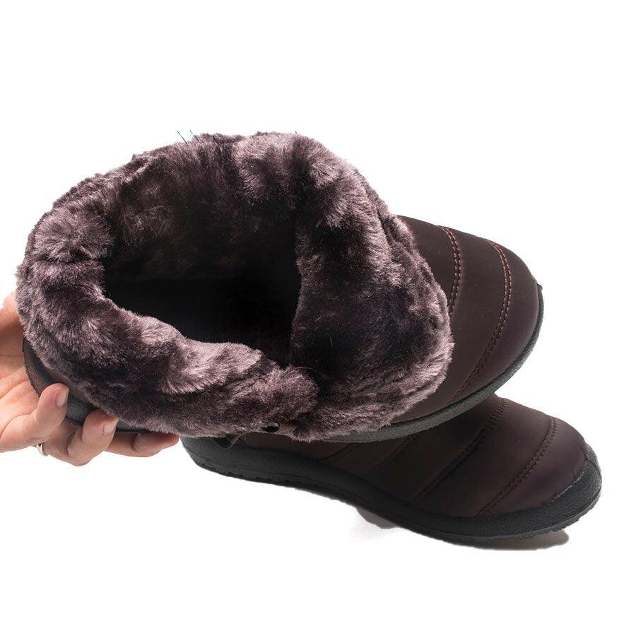 Women’s Fur Lined Waterproof Snow Booties – Warm Winter Shoes