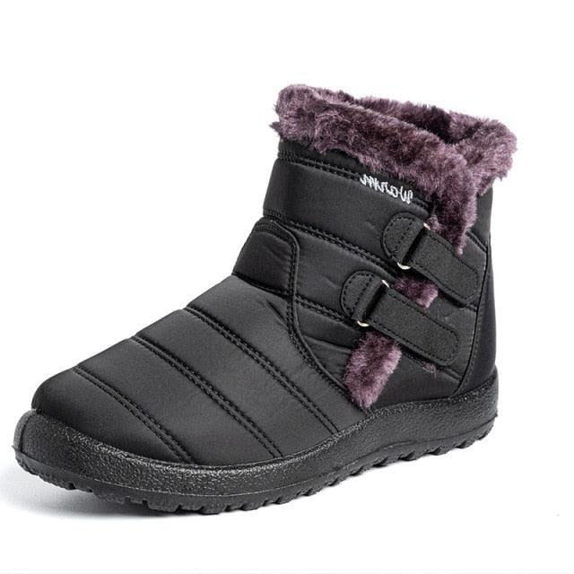 Women’s Fur Lined Waterproof Snow Booties – Warm Winter Shoes