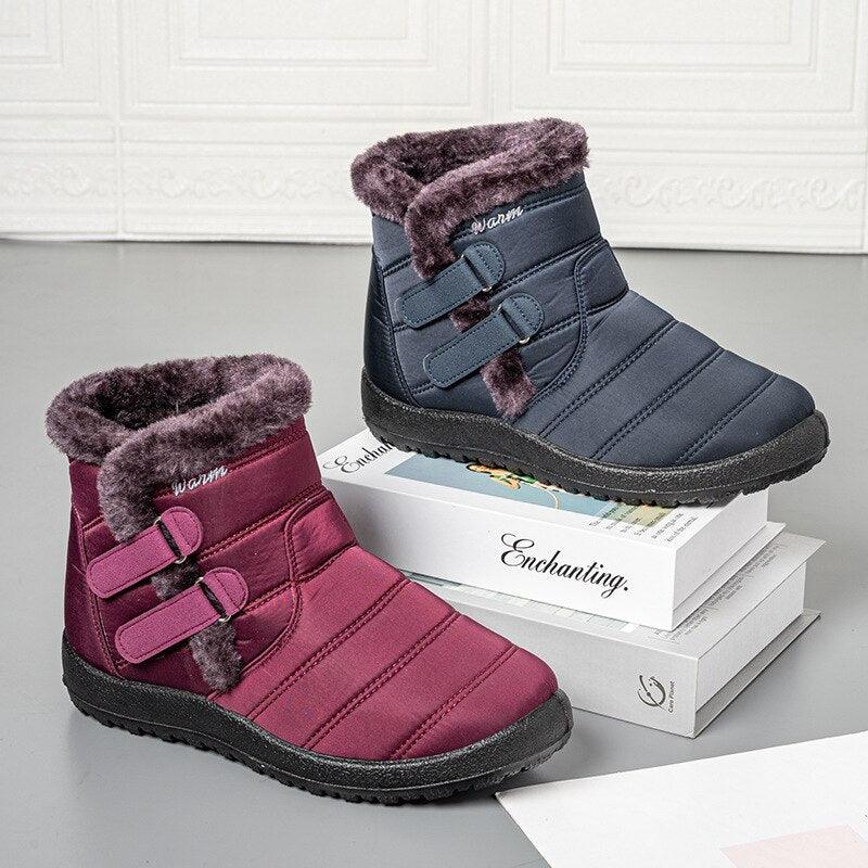 Women’s Fur Lined Waterproof Snow Booties – Warm Winter Shoes
