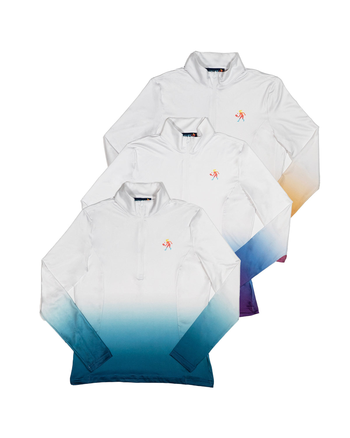 Women's Dip Dye Performance 1/4 Zip Pullover Moisture Wicking - Image 3