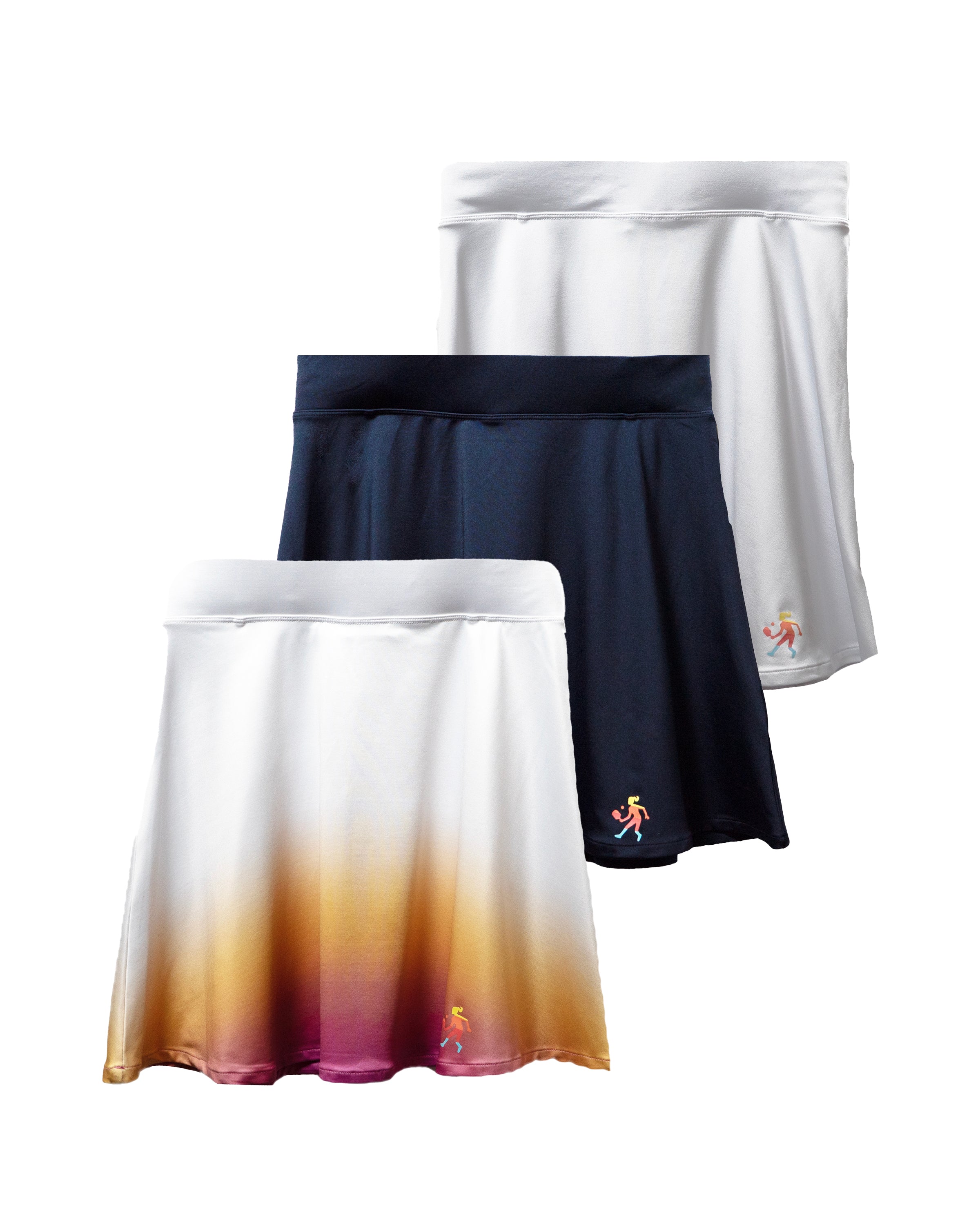 Women's White Pleated Pickleball Skirt with Built-in Shorts - Image 3