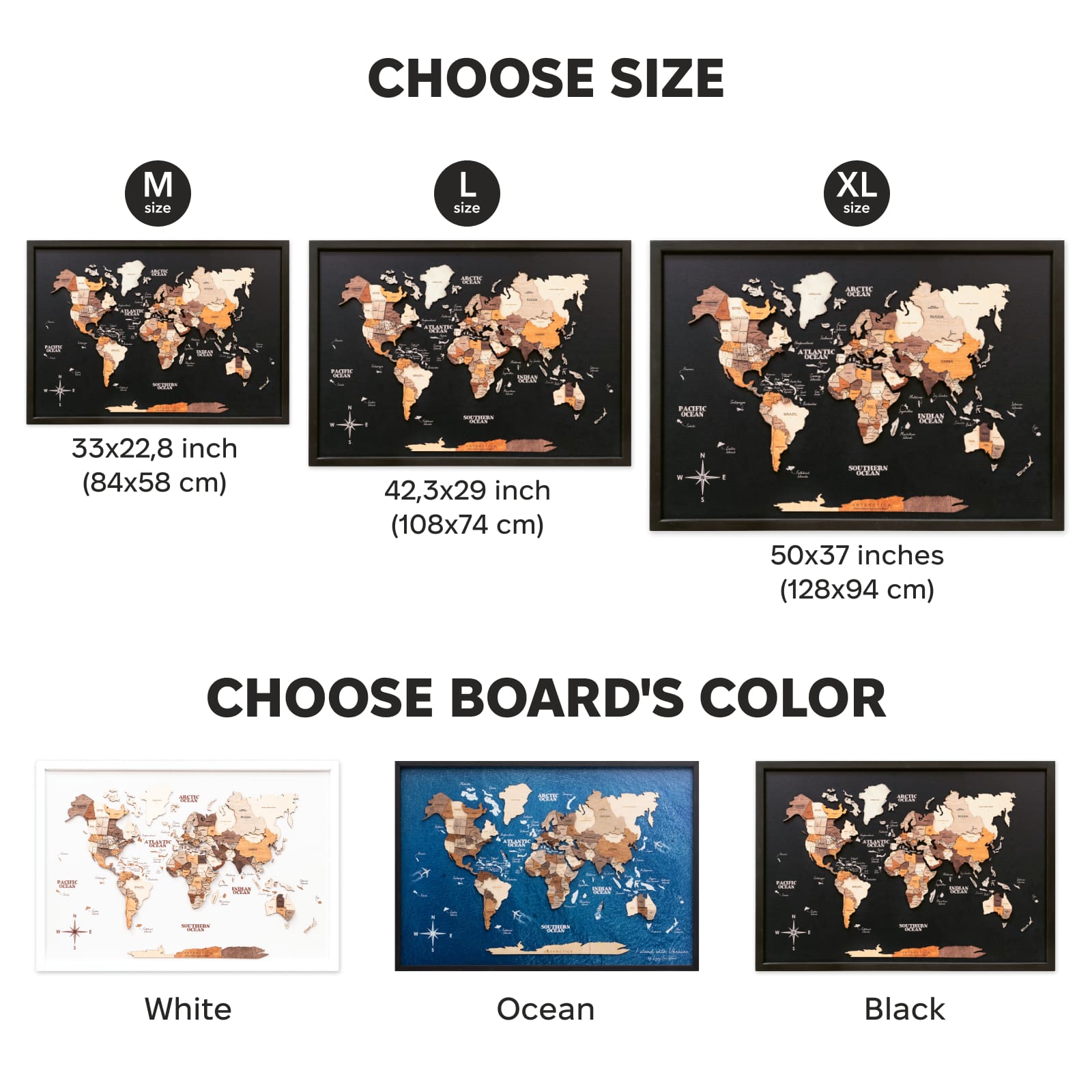 3D Wooden Panel World Map in Multicolor for Modern Homes