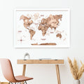 3D Wooden Panel World Map Terra Modern Nature-Inspired Art