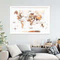 3D Wooden Panel World Map in Multicolor for Modern Homes