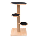 Compact wooden cat tower for small spaces with durable scratching twine