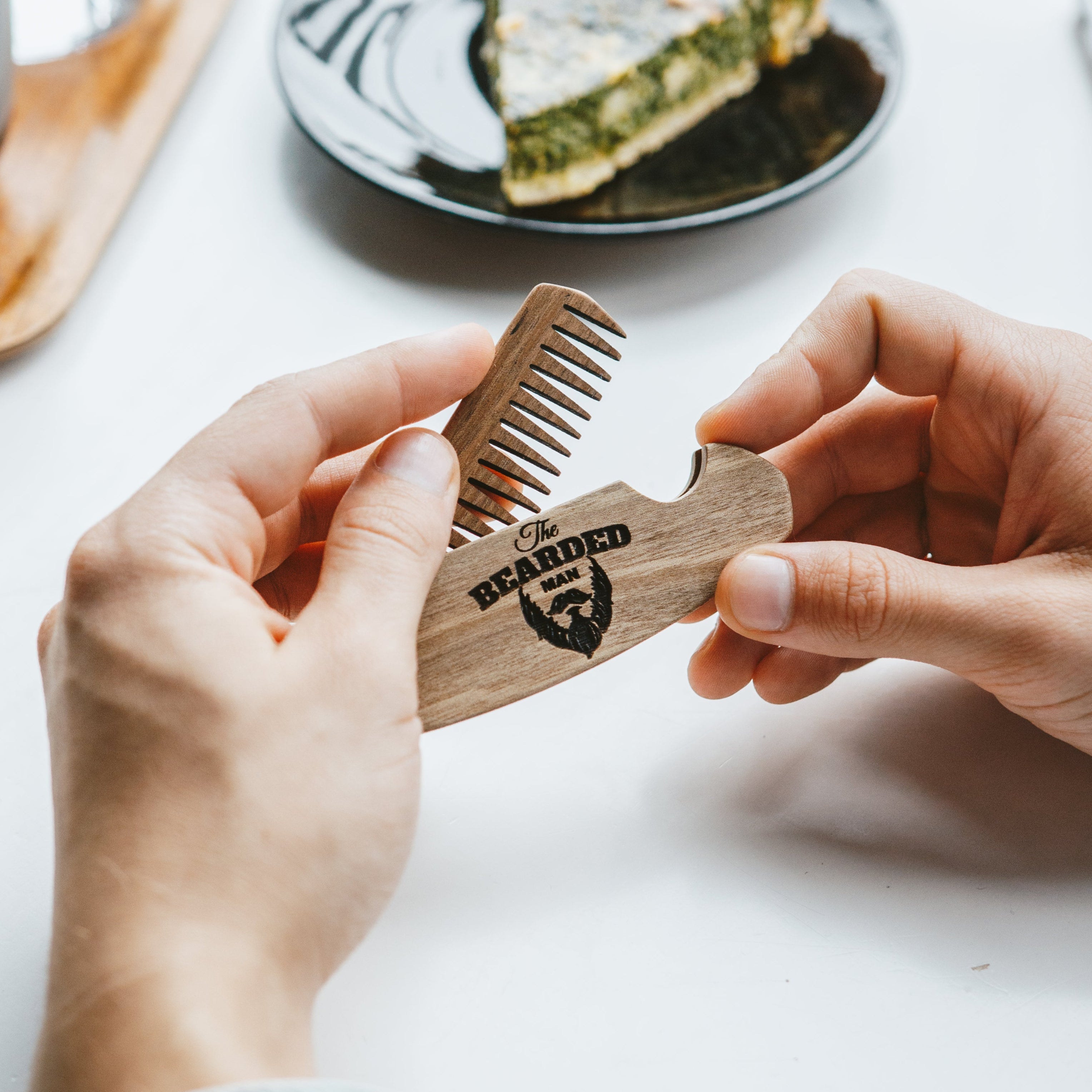 Premium Wooden Beard Comb - Walnut Grooming Tool for Men