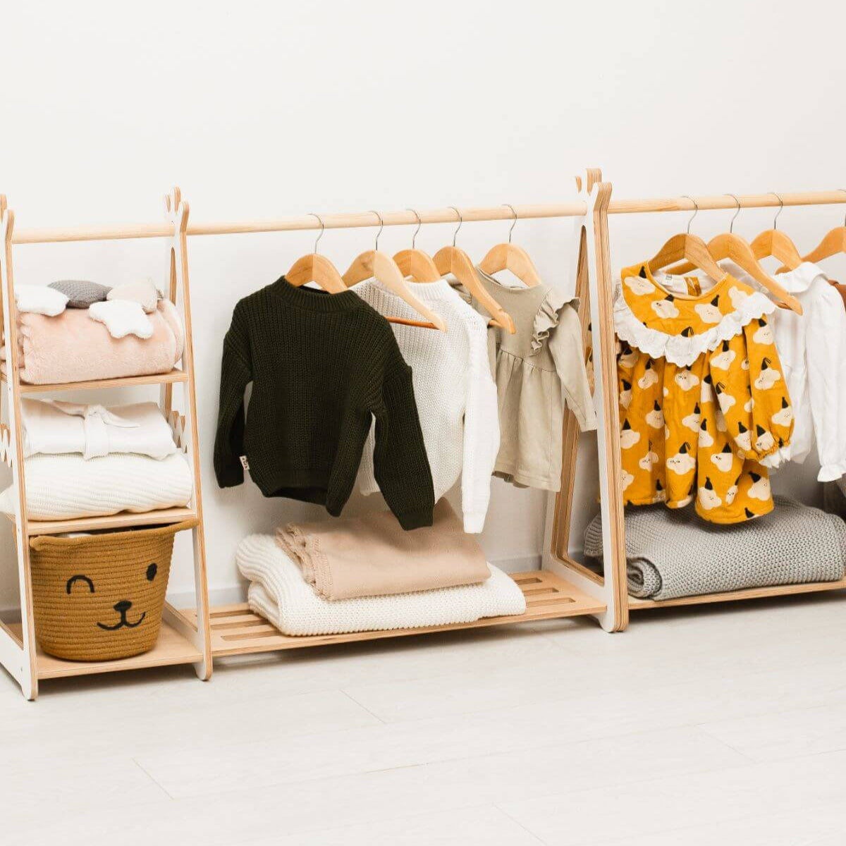 Wooden Teepee Children’s Clothing Rack – Scandi Minimalist Style