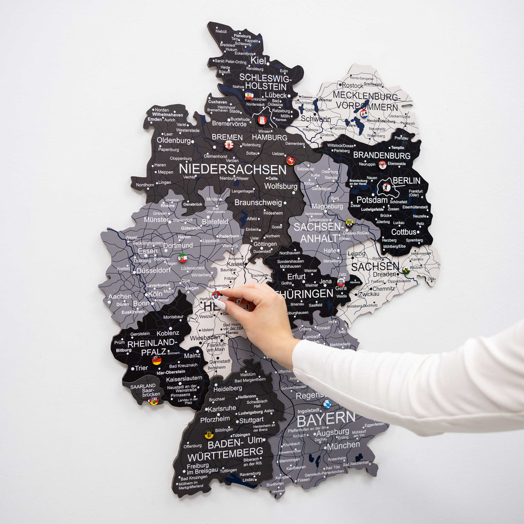 3D Germany Wooden Map Nordik Minimalist Modern Wall Art Decor