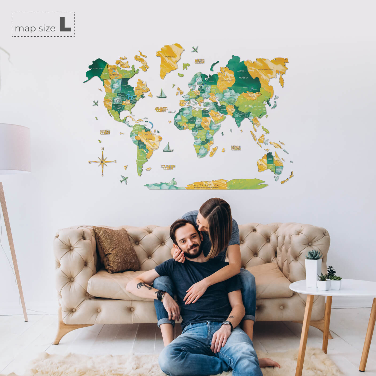 3D Wooden World Map Wall Decor for Travelers