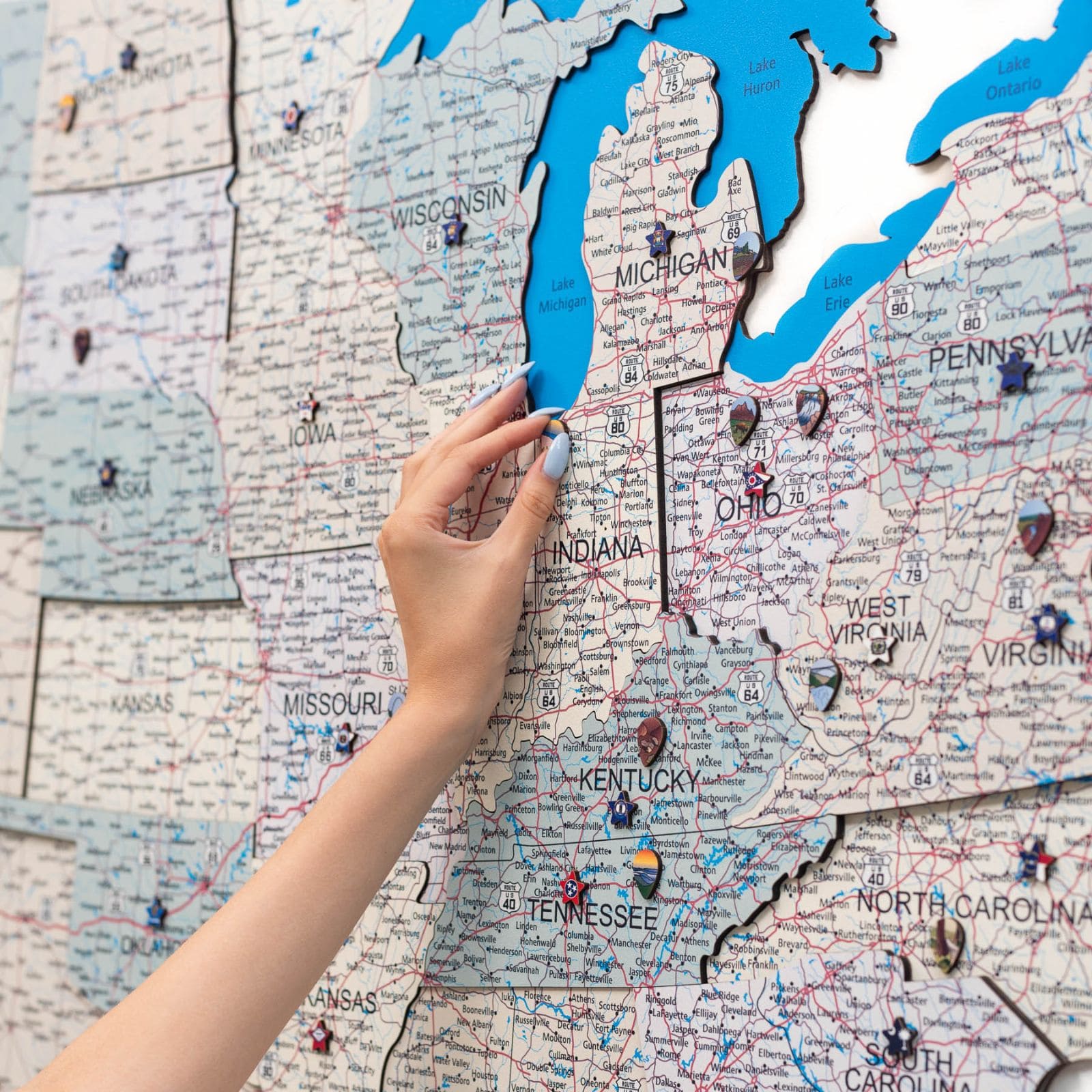 Wooden USA Map Wall Art - Minimalist Travel Decor