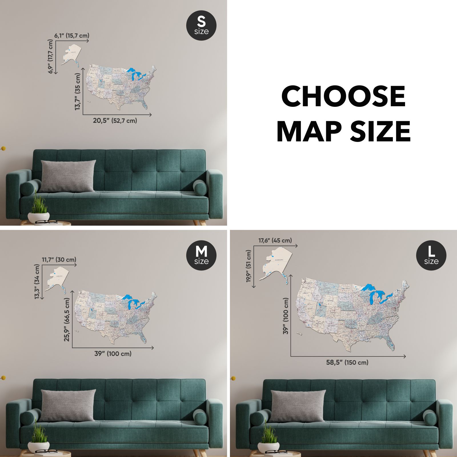 Wooden USA Map Wall Art - Minimalist Travel Decor