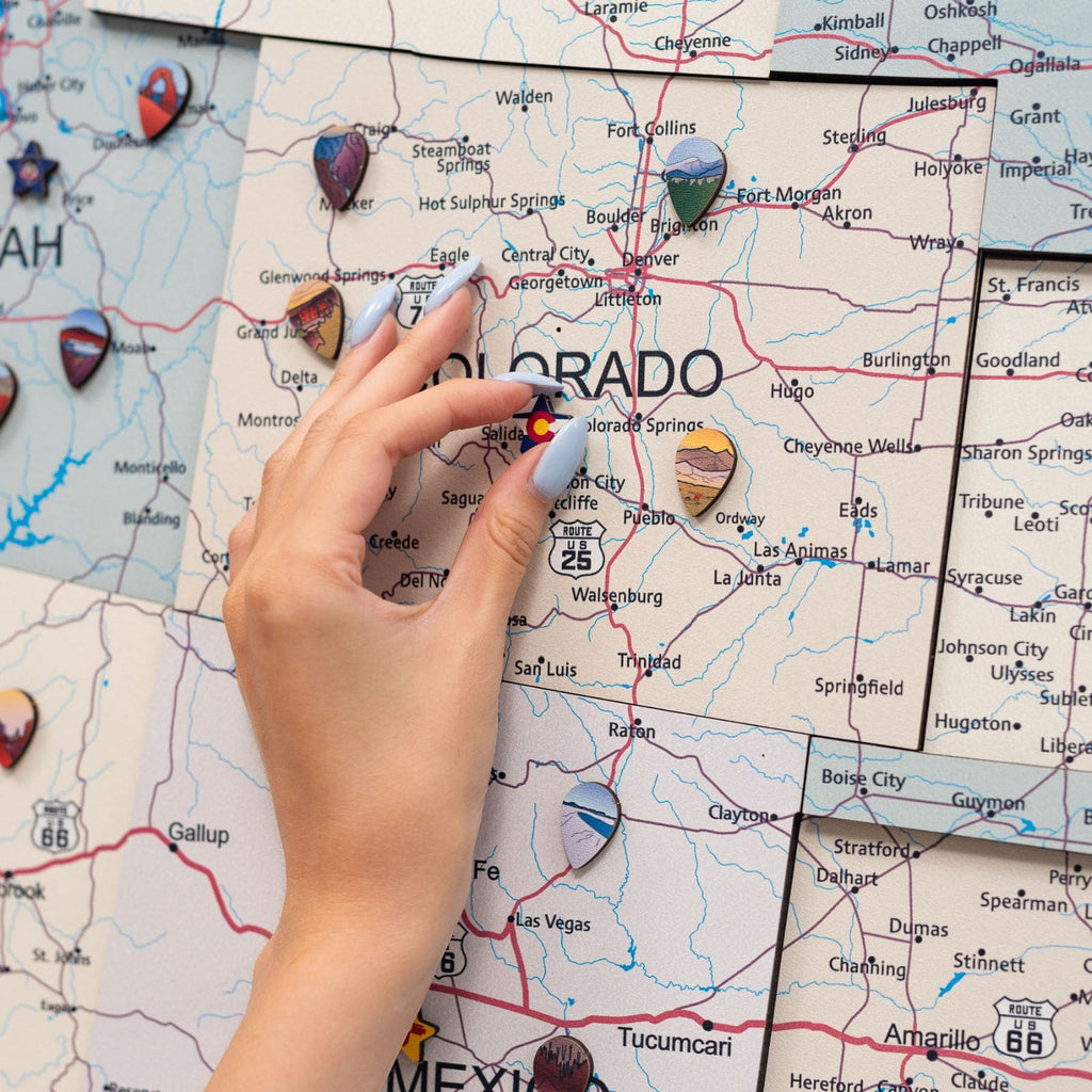 Wooden USA Map Wall Art - Minimalist Travel Decor