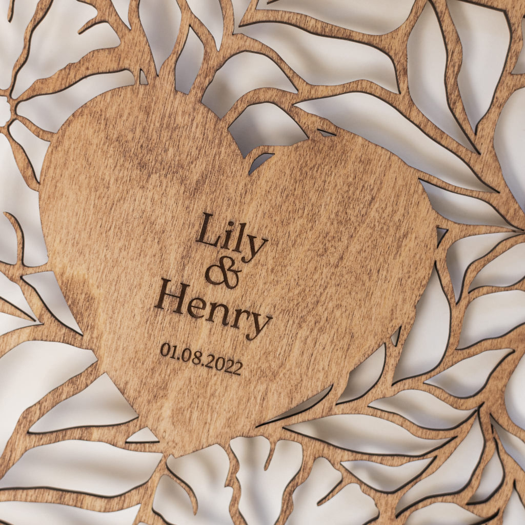 Bloomheart Wooden Photo Album: Rustic Romantic Keepsake Book