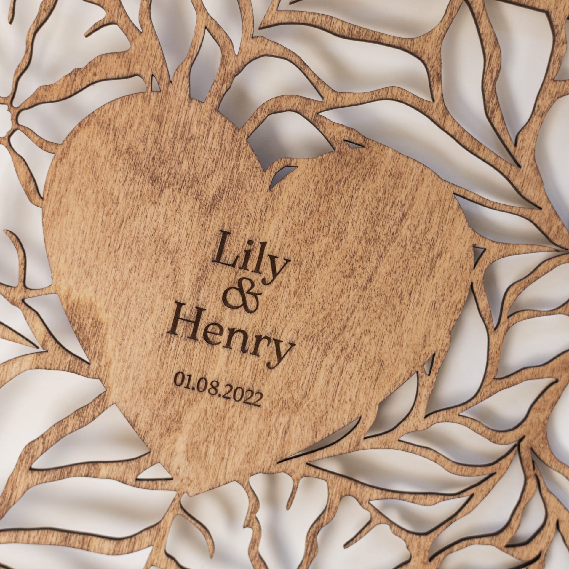 Bloomheart Wooden Photo Album: Rustic Romantic Keepsake Book