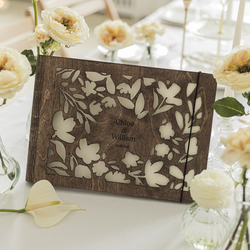 Floret Wooden Photo Album - Minimalist Bohemian Memory Book
