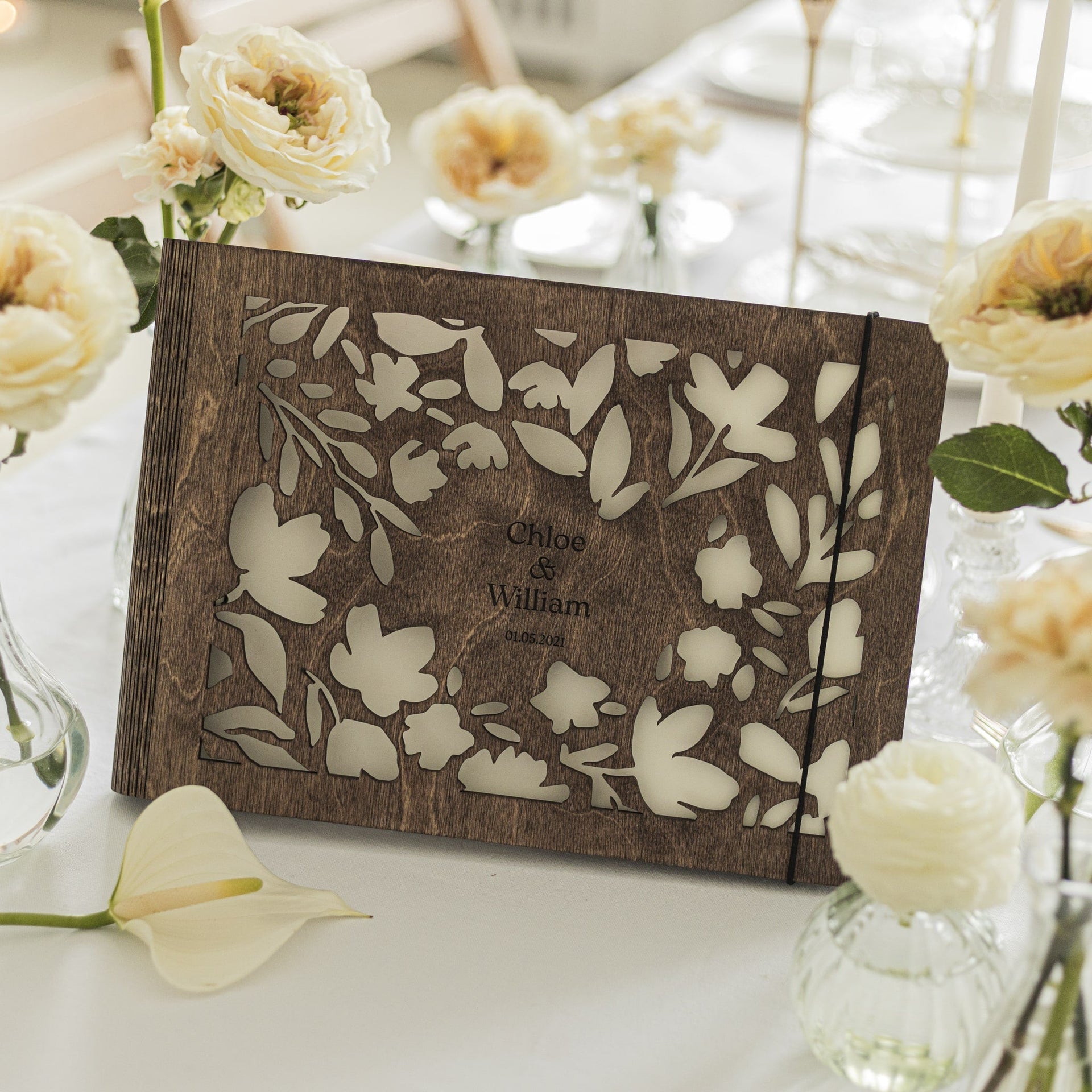 Floret Wooden Photo Album - Minimalist Bohemian Memory Book