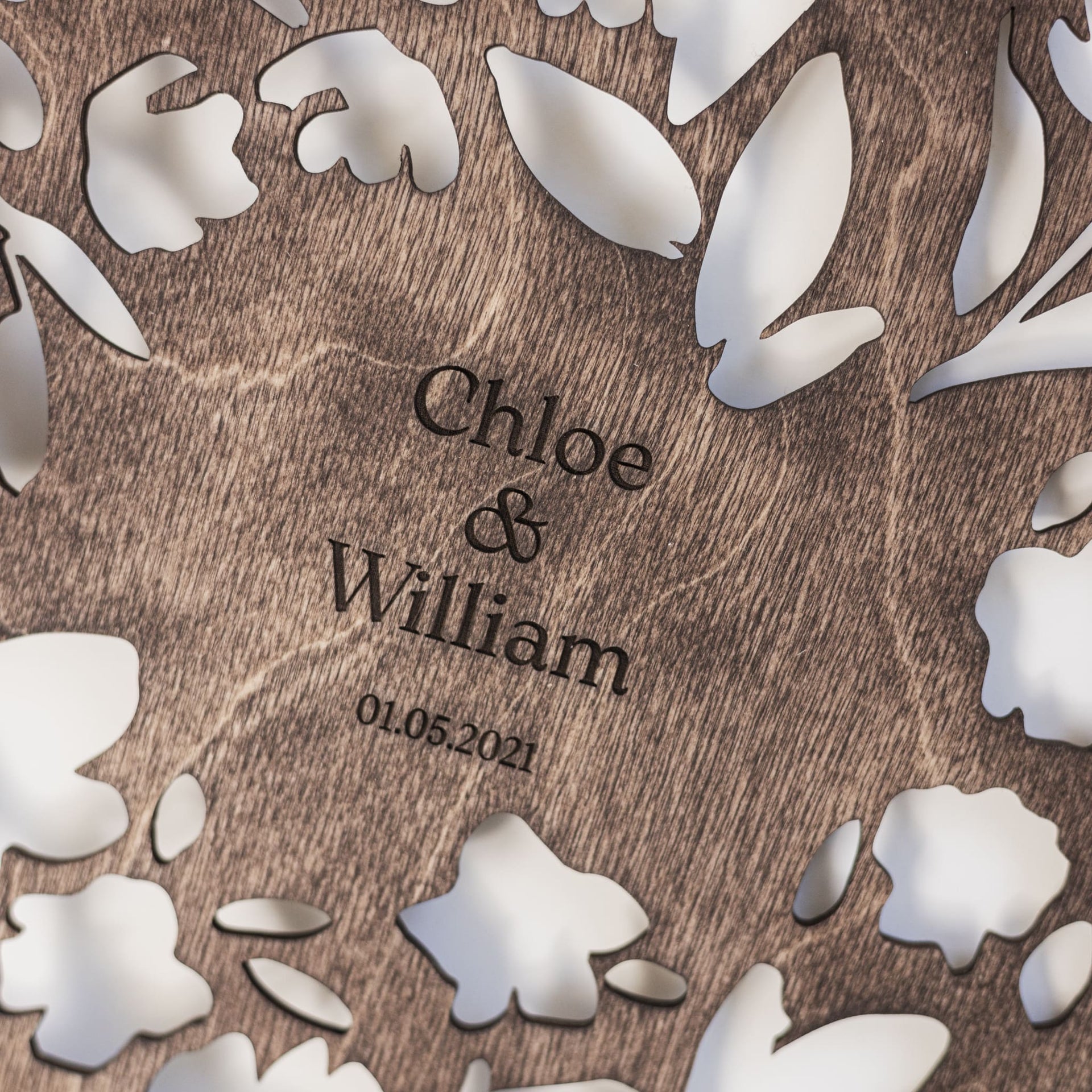 Floret Wooden Photo Album - Minimalist Bohemian Memory Book