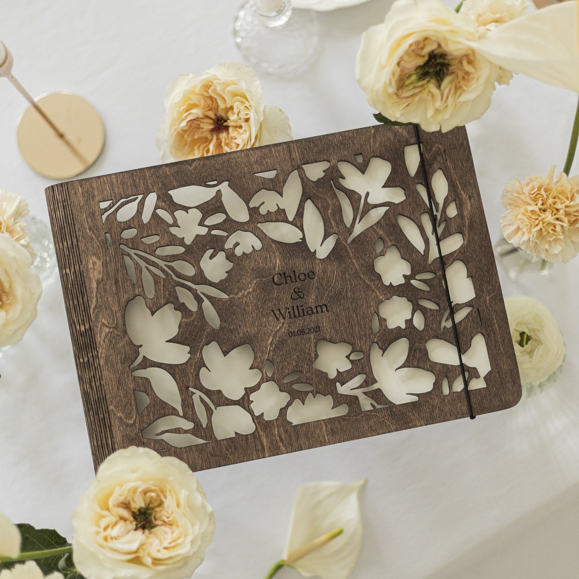 Floret Wooden Photo Album - Minimalist Bohemian Memory Book