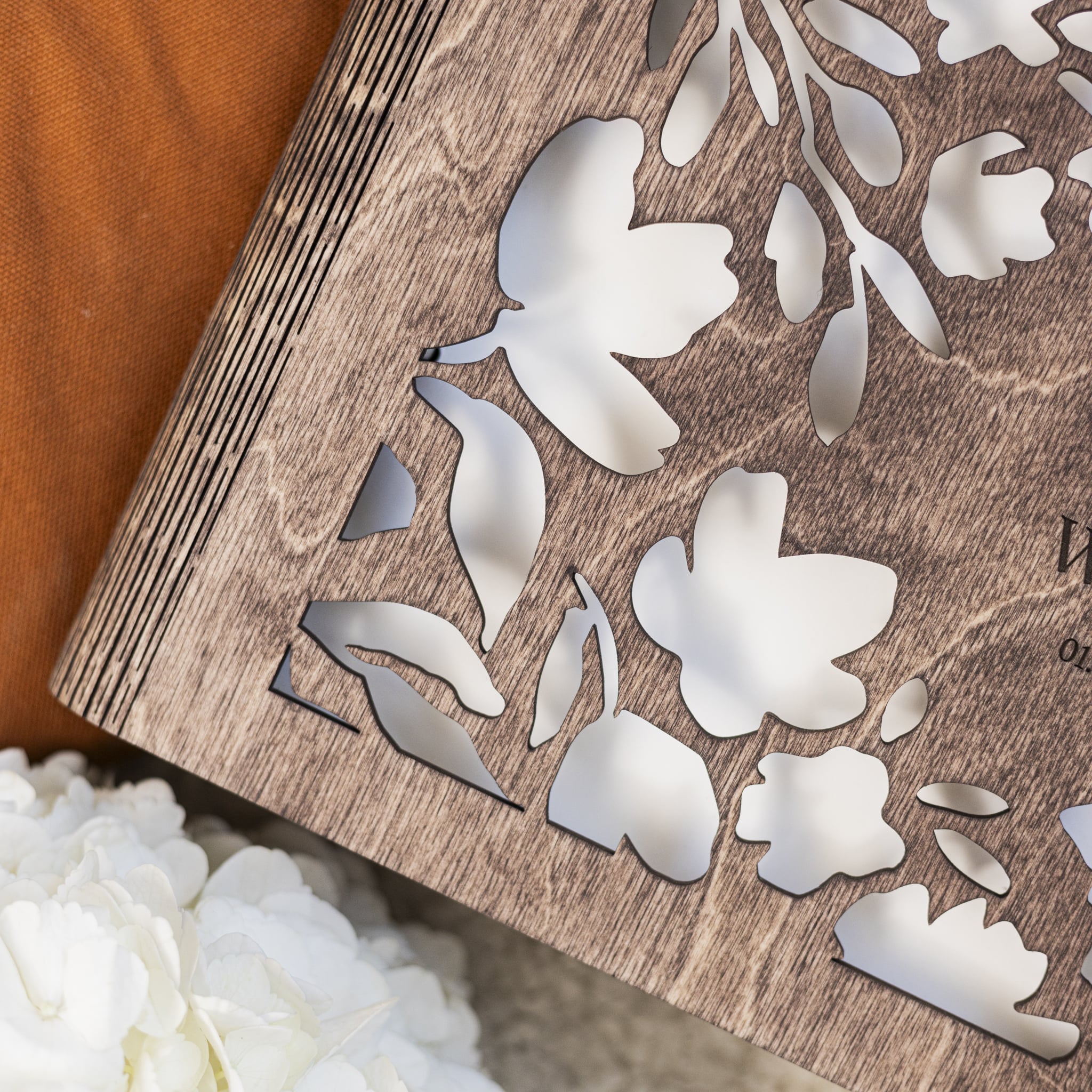 Floret Wooden Photo Album - Minimalist Bohemian Memory Book
